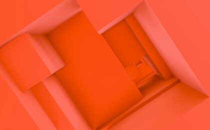 asymmetric tunnel among pink blocks