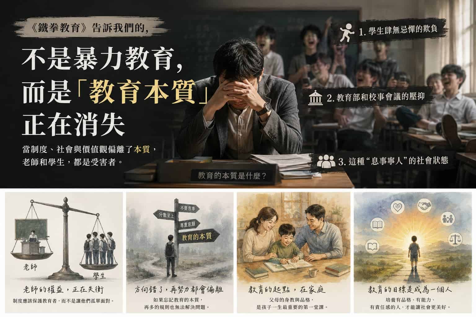 《鐵拳教育》告訴我們的，不是暴力教育，而是「教育本質」正在消失